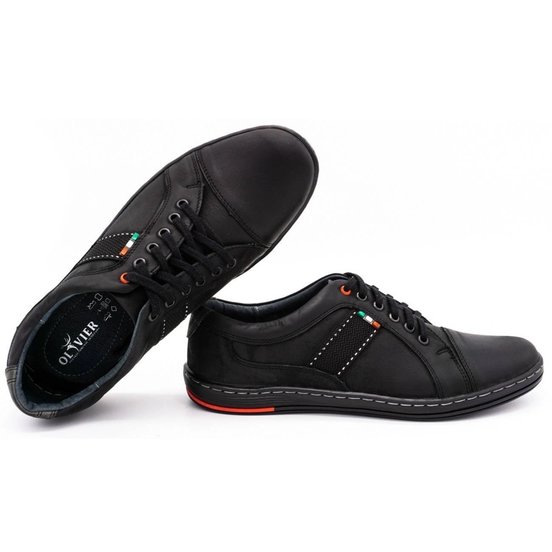 Olivier Scarpe casual da uomo in pelle 238GT nere nero 2