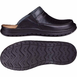 Ciabatte da uomo in pelle 219 Kampol nere nero 1