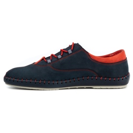 Olivier Scarpe casual da uomo 312K in nabuk blu navy 1