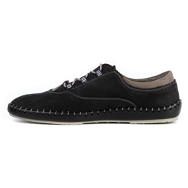 Olivier Scarpe casual da uomo in nabuk nero 312K 1