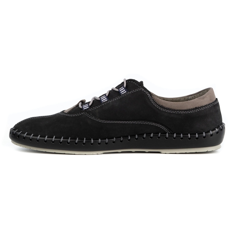 Olivier Scarpe casual da uomo in nabuk nero 312K 1