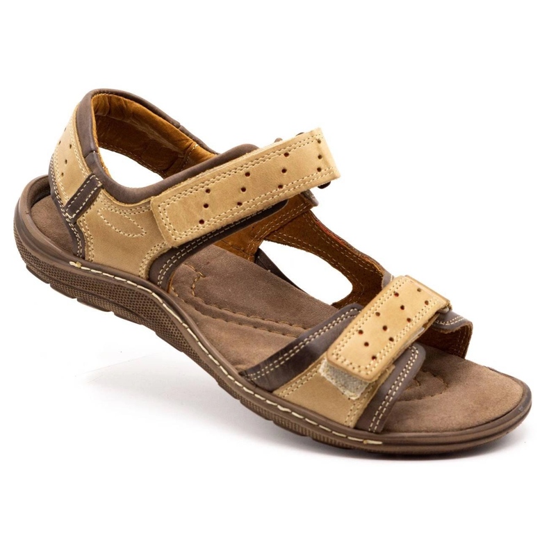Olivier Sandali in pelle da uomo marroni 295K marrone 2