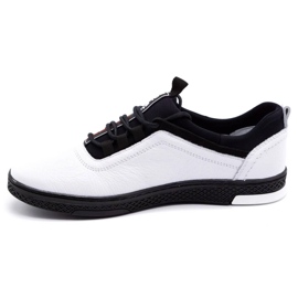Polbut Scarpe casual da uomo in pelle K24 bianche con fondo nero bianco 1