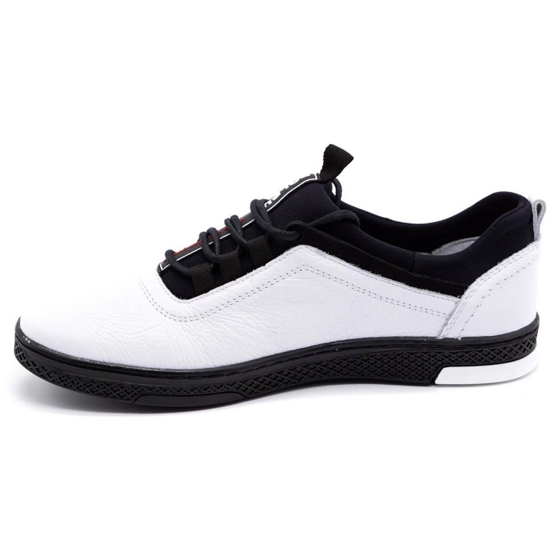 Polbut Scarpe casual da uomo in pelle K24 bianche con fondo nero bianco 1