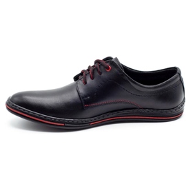 Lukas Scarpe da uomo in pelle 295LU nere con rosso nero 1