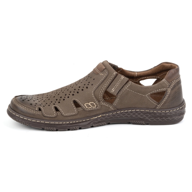 Joker Scarpe estive da uomo in pelle, slip-on 500J oliva verde 1