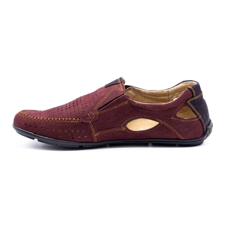 Olivier Scarpe uomo mocassini 91K estate bordeaux rosso 1