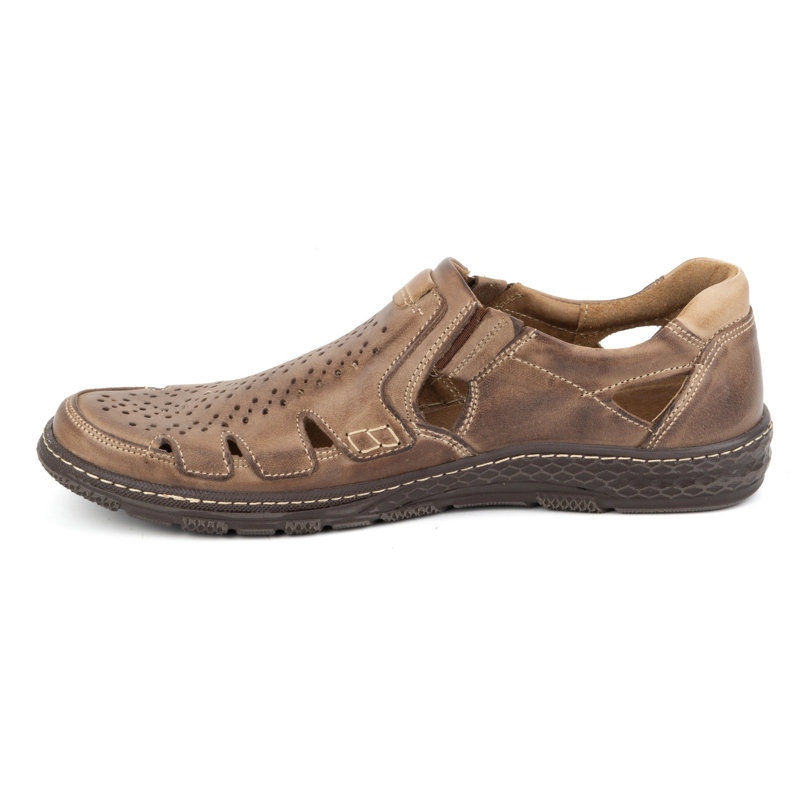 Joker Scarpe estive da uomo in pelle, slip-on 500J marrone 1