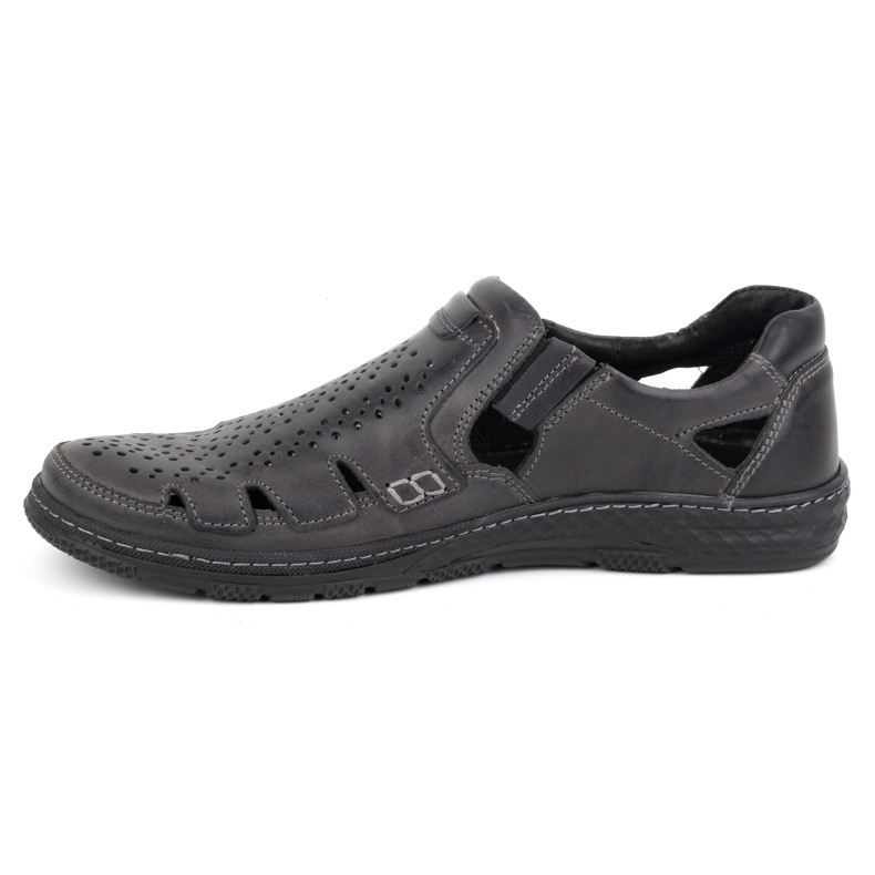 Joker Scarpe estive da uomo in pelle, slip-on 500J grigie grigio 1