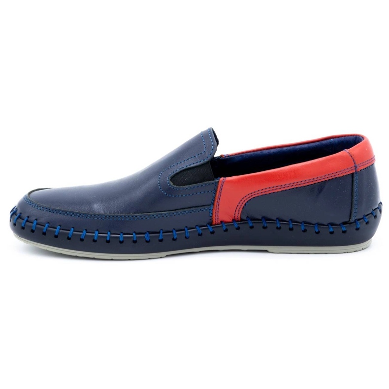Olivier Mocassini uomo in pelle 412K blu navy 1