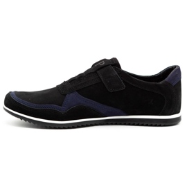 Polbut Scarpe casual da uomo in pelle 2102/2 nere con blu navy nero 1