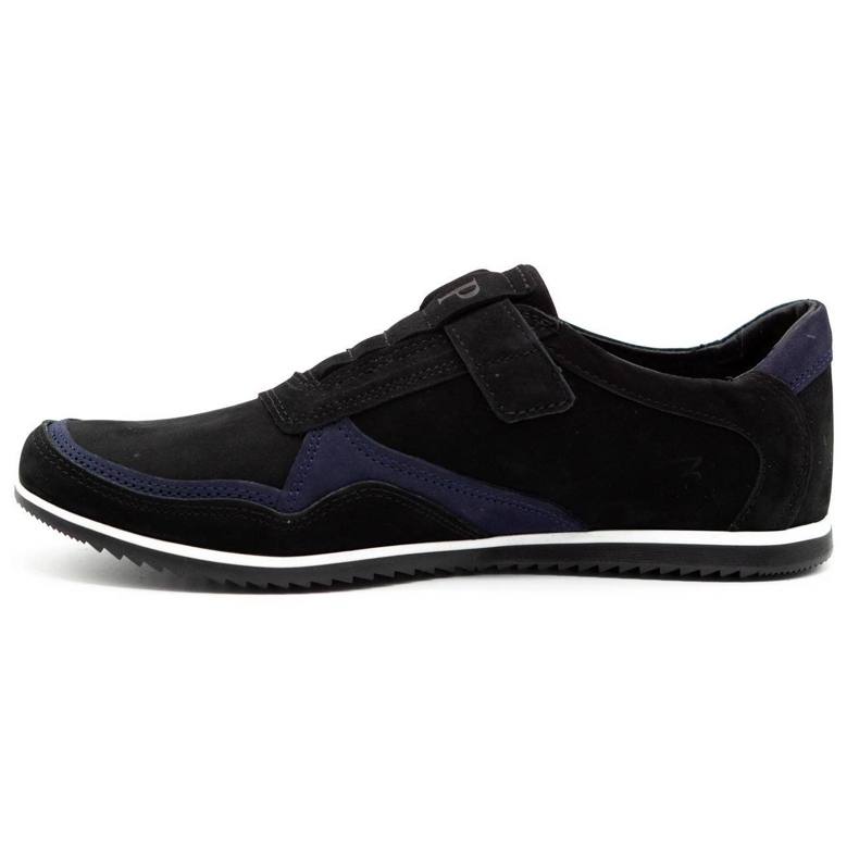 Polbut Scarpe casual da uomo in pelle 2102/2 nere con blu navy nero 1