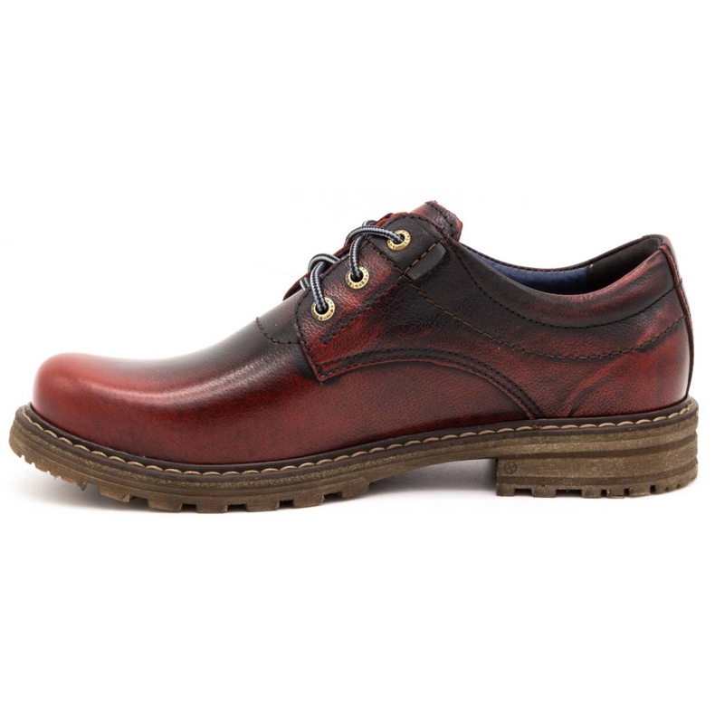 Kampol Stivali da uomo stivali in pelle 32 / KC bordeaux rosso 1
