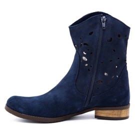 Olivier Comodi stivali traforati Jess blu navy 1
