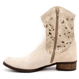 Olivier Comodi stivali traforati Jess beige chiaro 1