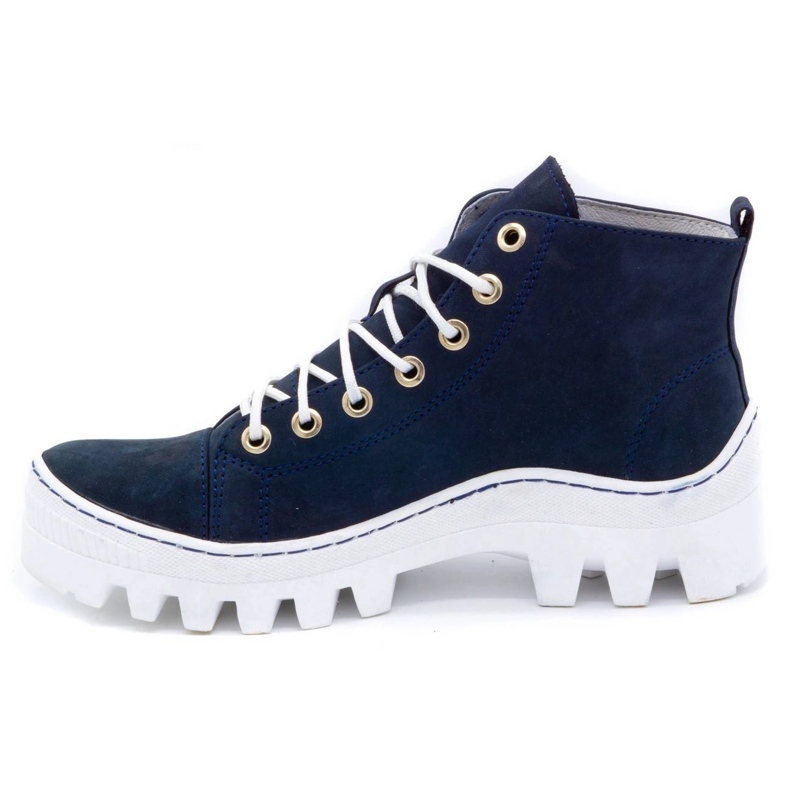 Polbut Stivali da donna in pelle D1 blu navy 1