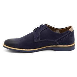 KOMODO Scarpe casual da uomo in pelle 859L blu navy 1