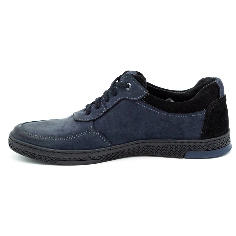 KOMODO Scarpe casual da uomo in pelle 918K blu navy 1