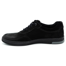KOMODO Scarpe da uomo casual in pelle nera 918K nero 1