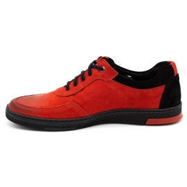 KOMODO Scarpe casual da uomo in pelle 918K rosse rosso 1