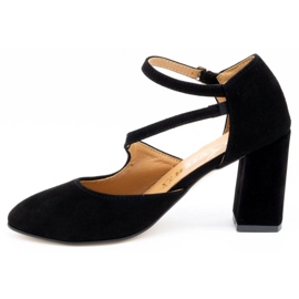 Olivier Décolleté in pelle da donna sul palo 2211 nabuk nero 1