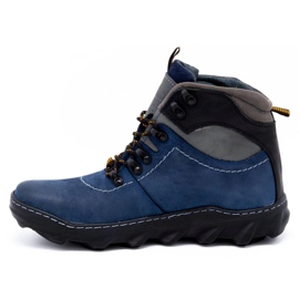 Olivier Stivali invernali da uomo in pelle 150GT blu navy 1