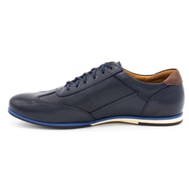 Kampol Scarpe casual uomo in pelle 64/54 blu navy 1