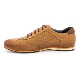 Kampol Scarpe casual da uomo in pelle 64 / SŁ rosso arancia 1