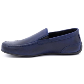 Polbut Mocassini uomo in pelle 2105 grana blu navy 1