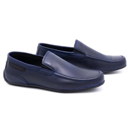 Polbut Mocassini uomo in pelle 2105 grana blu navy 2