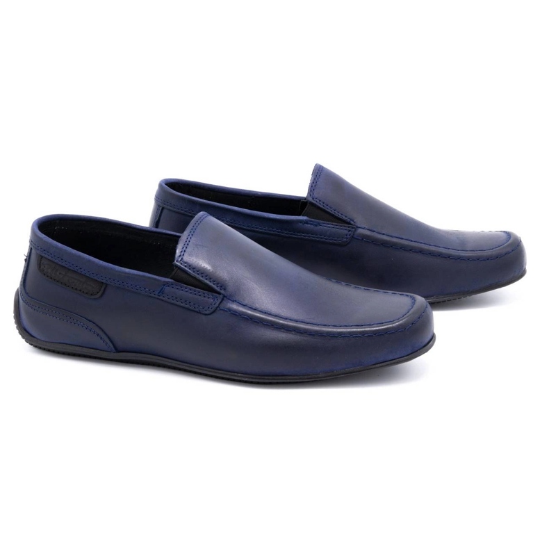 Polbut Mocassini uomo in pelle 2105 grana blu navy 2