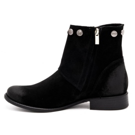 Exquisite Stivali da donna in pelle con borchie 1198 nero 1