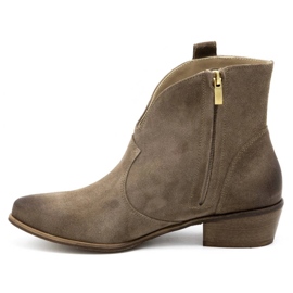 Exquisite Stivali da donna in pelle 1137 beige scuro 1