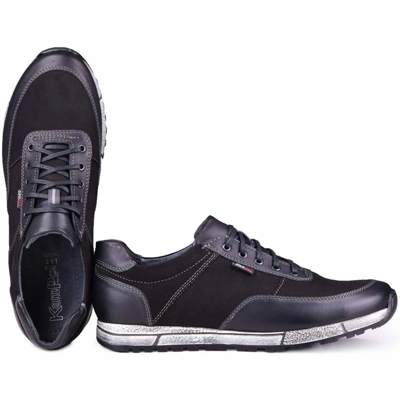 Kampol Scarpe casual uomo in pelle 31/3 nere nero 1