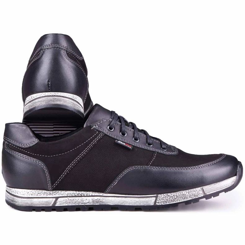 Kampol Scarpe casual uomo in pelle 31/3 nere nero 2