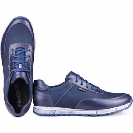 Kampol Scarpe casual uomo in pelle 31/54 blu navy 2