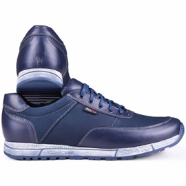 Kampol Scarpe casual uomo in pelle 31/54 blu navy 1