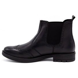 Olivier Stivaletti Chelsea da uomo, brogue in pelle 7003KB nero 1