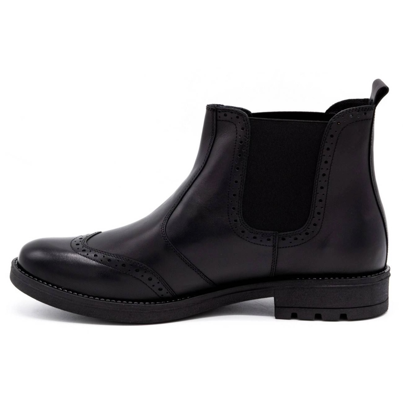 Olivier Stivaletti Chelsea da uomo, brogue in pelle 7003KB nero 1