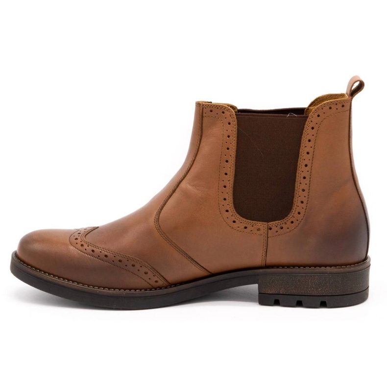 Olivier Stivaletti Chelsea da uomo, brogue in pelle 7003KB marrone 1