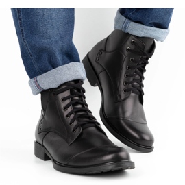 Olivier Stivali invernali da uomo in pelle 7005KB nero 2