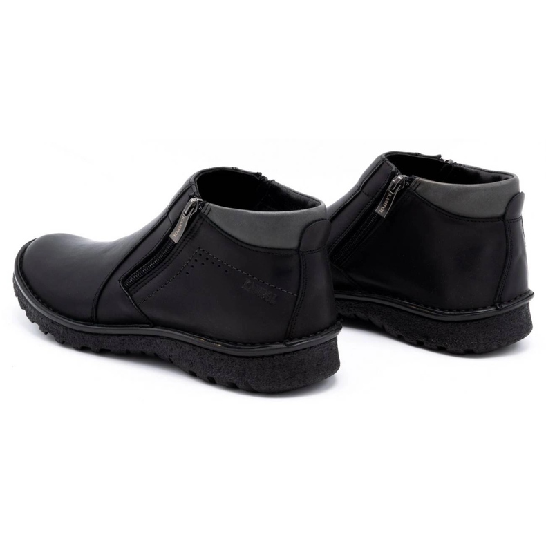 Kampol Scarpe uomo stivaletti in pelle 130KA nero 1