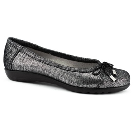 Saway Ballerina da donna con fiocco 2105 nero argento 1