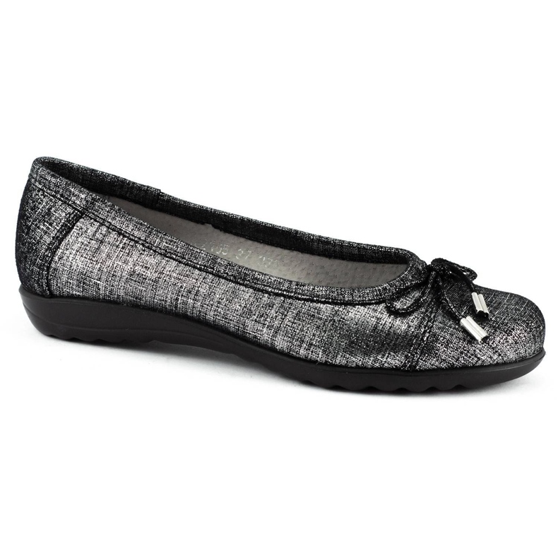 Saway Ballerina da donna con fiocco 2105 nero argento 1