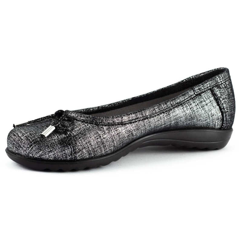Saway Ballerina da donna con fiocco 2105 nero argento 2