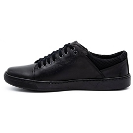 Olivier Scarpe casual da uomo in pelle 933MP nere nero 1