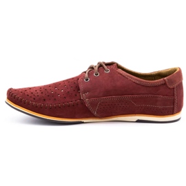 KOMODO Scarpe da uomo mocassini in pelle 875 estate bordeaux rosso 1