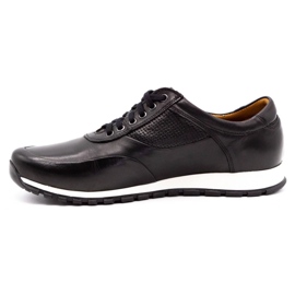 Olivier Scarpe casual da uomo in pelle 902KNT nere nero 1