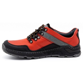 Olivier Scarpe da trekking da uomo in pelle 292GT rosse rosso 1