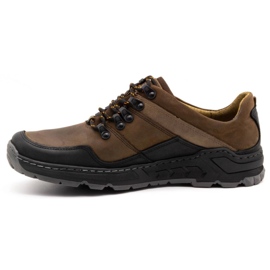 Olivier Scarpe da trekking da uomo in pelle 292GT marrone 1